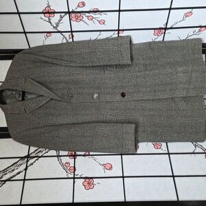 E.de Montagnac & Fils Vintage Classic Tweed Overcoat Trench Coat